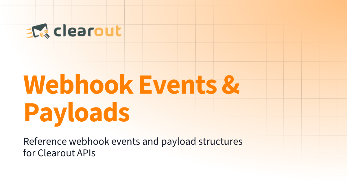 Webhook Events & Payloads | Clearout Documentation