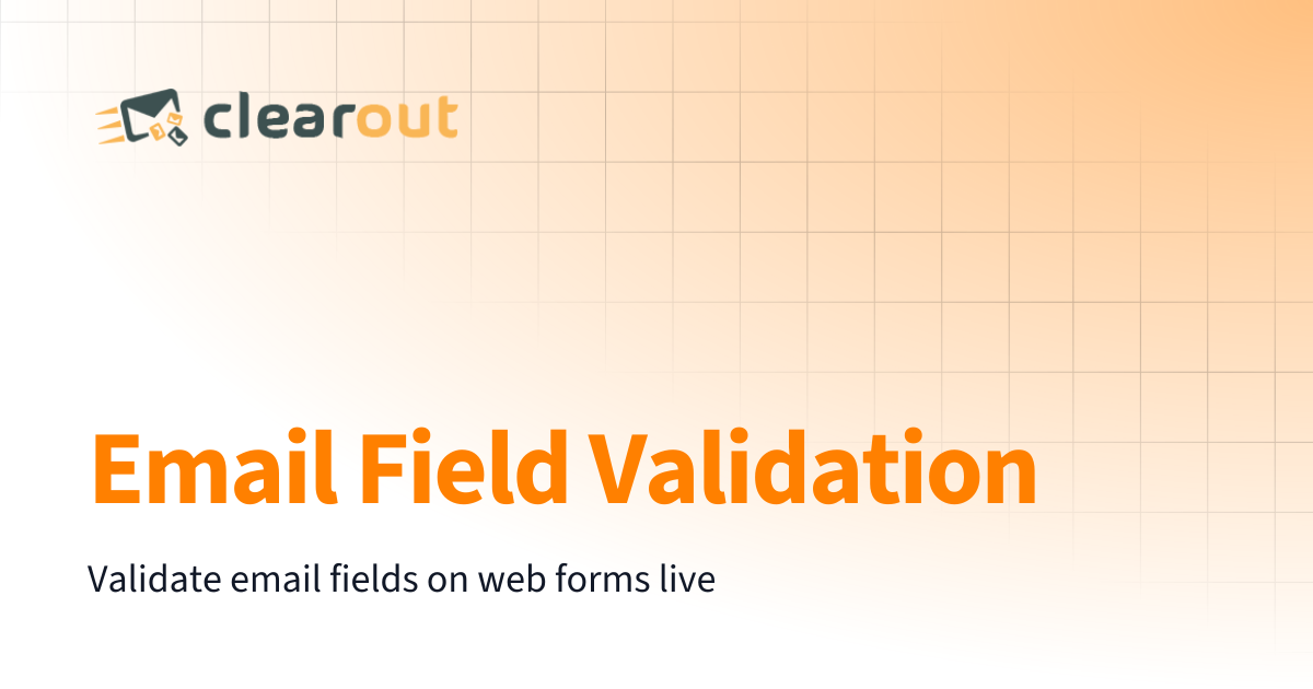 Email Field Validation | Clearout Documentation