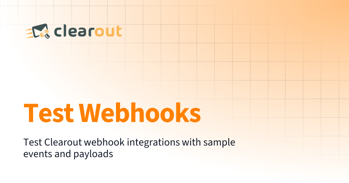 Test Webhooks | Clearout Documentation